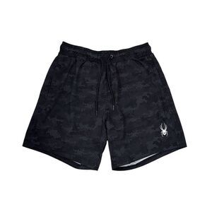 SPYDER Men’s Black/Grey Holographic Camo Swim Trunks